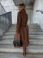 Talia Abrigo Largo para Mujer – Trench Elegante Cruzado de Invierno Chic