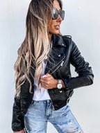 Maxine Chaqueta de Cuero para Mujer – Cazadora Elegante Chic Atemporal