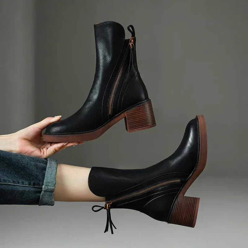 Kailani Botines de Cuero para Mujer – Botas Elegantes Premium Cómodas y Chic