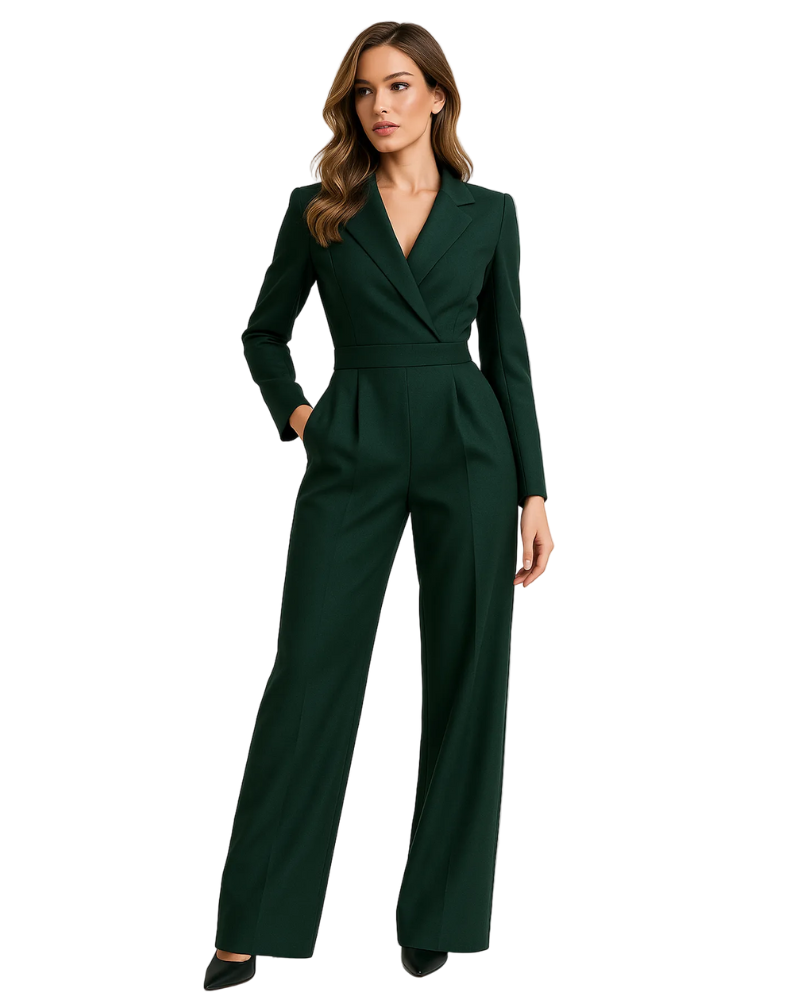 Eleyna Mono Blazer para Mujer – Jumpsuit Elegante Palazzo Chic Moderno