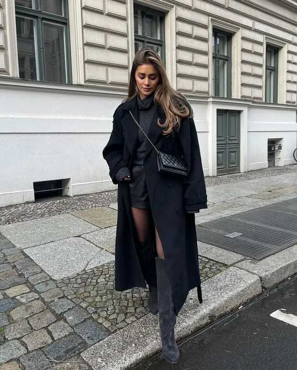 Vivian Abrigo de Lana para Mujer – Abrigo Elegante de Invierno Clásico Chic