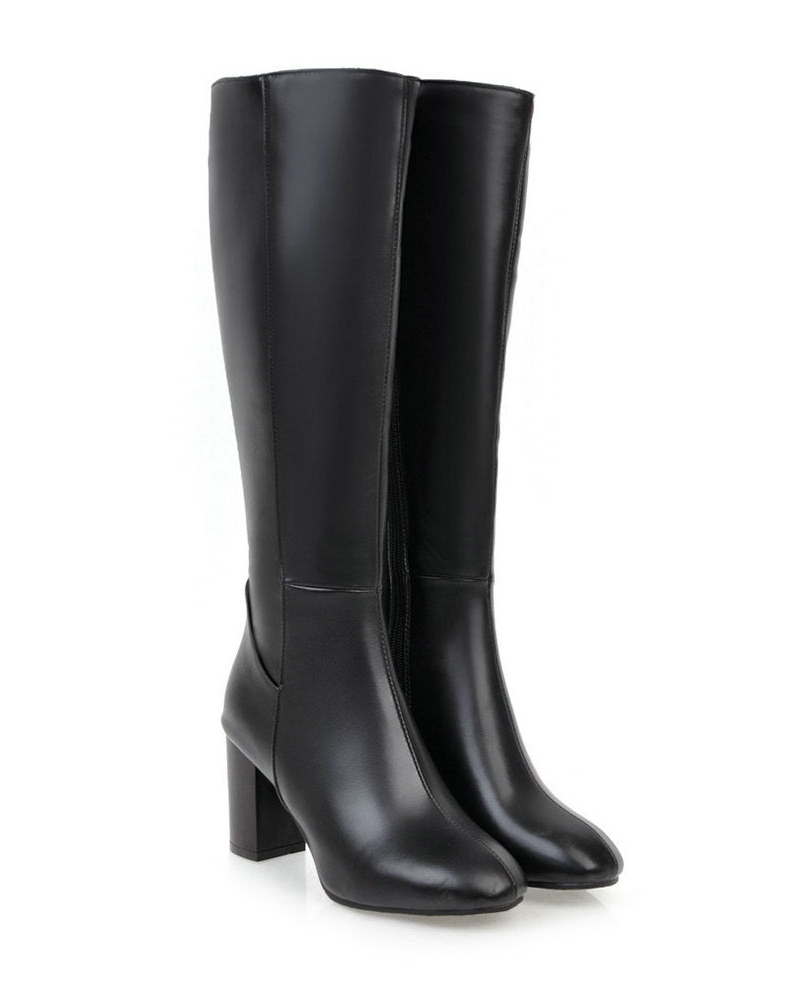 Paige Botas para Mujer – Botines Elegantes Tacón Bloque Cremallera Chic