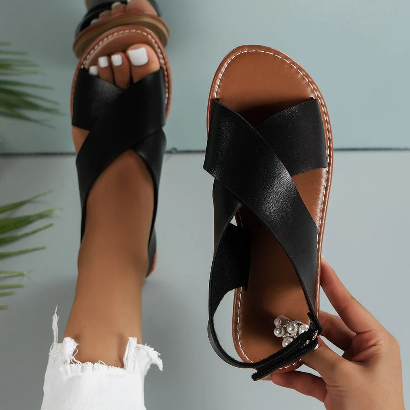 Charley Sandalias de Cuero para Mujer – Sandalias Elegantes Cómodas Verano