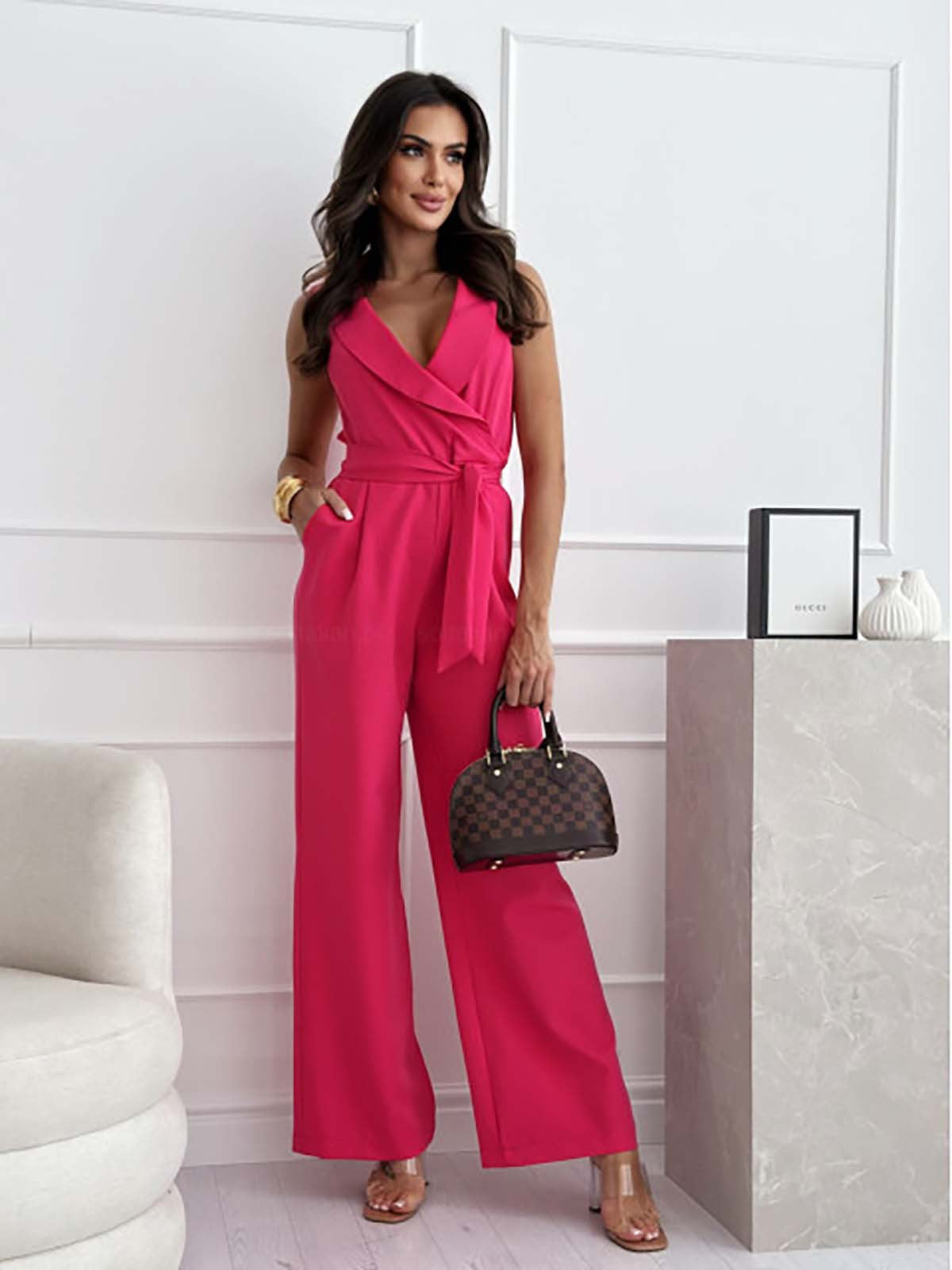 Giuliana Mono Elegante para Mujer – Jumpsuit Largo Sin Mangas Chic