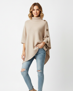 Elayne Poncho de Lana para Mujer – Capa Oversize Elegante Invierno Chic