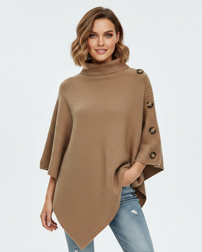 Elayne Poncho de Lana para Mujer – Capa Oversize Elegante Invierno Chic