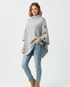 Elayne Poncho de Lana para Mujer – Capa Oversize Elegante Invierno Chic