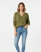 Alexandra Jersey Cuello V para Mujer – Suéter Elegante Casual Invierno Chic