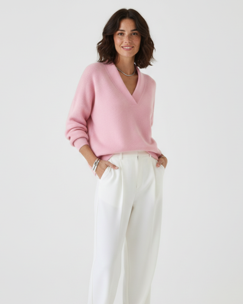 Alexandra Jersey Cuello V para Mujer – Suéter Elegante Casual Invierno Chic