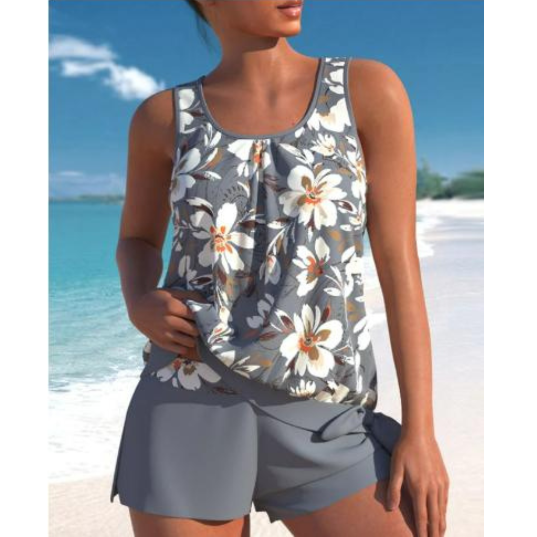 Adalina Tankini Floral para Mujer – Bikini Dos Piezas Elegante Playa Verano