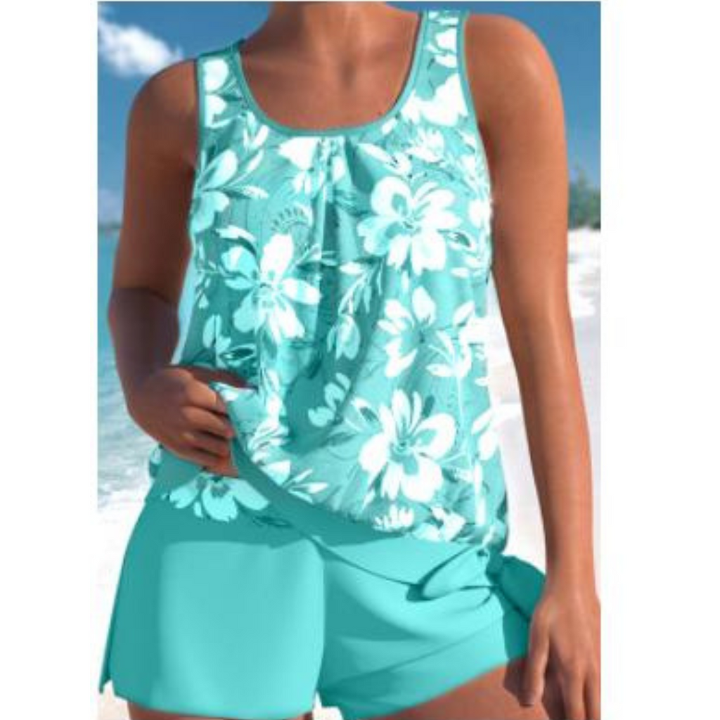 Adalina Tankini Floral para Mujer – Bikini Dos Piezas Elegante Playa Verano