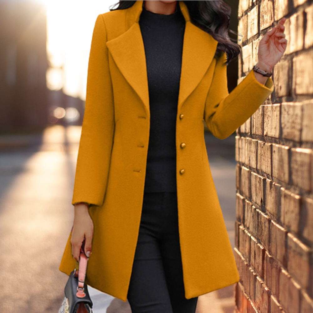 Juniper Abrigo de Lana para Mujer – Abrigo Elegante Entallado de Invierno Chic