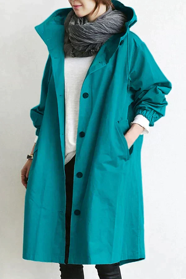 Elizabeth Abrigo de Lluvia para Mujer – Chaqueta Impermeable Elegante con Capucha