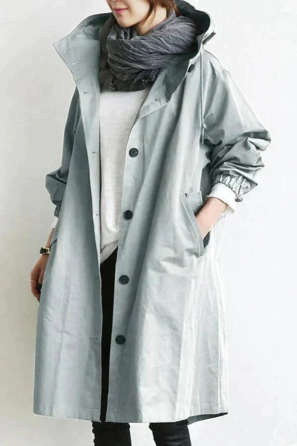 Elizabeth Abrigo de Lluvia para Mujer – Chaqueta Impermeable Elegante con Capucha