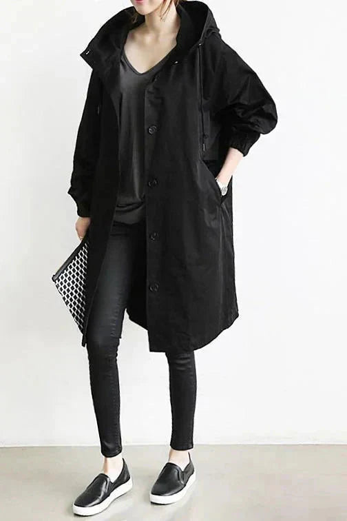 Elizabeth Abrigo de Lluvia para Mujer – Chaqueta Impermeable Elegante con Capucha