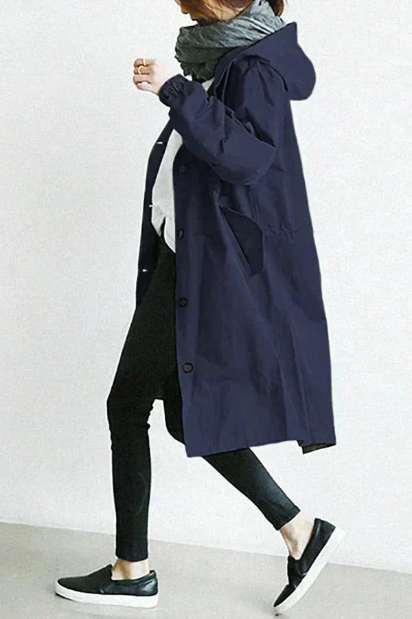 Elizabeth Abrigo de Lluvia para Mujer – Chaqueta Impermeable Elegante con Capucha