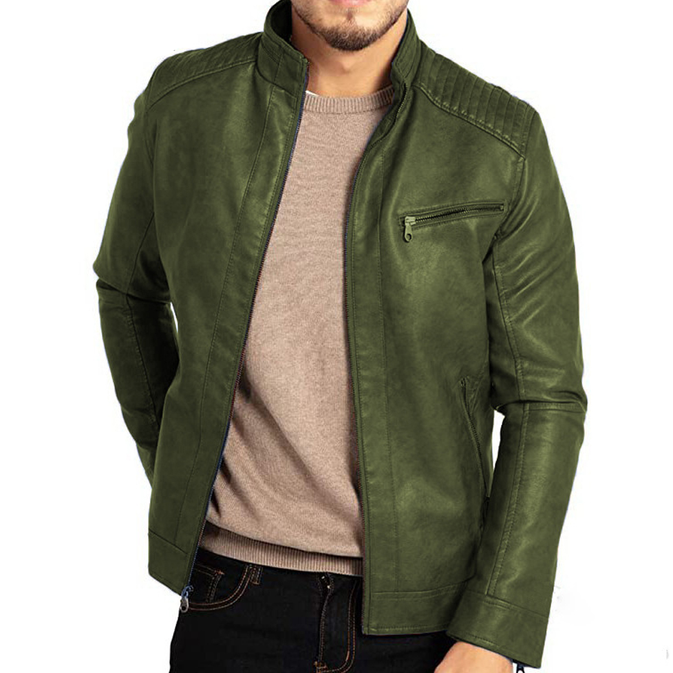 Marlon Chaqueta de Cuero para Hombre – Cazadora Vintage Elegante Retro Chic