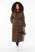 Vera Abrigo Largo de Invierno para Mujer – Chaqueta Acolchada Elegante con Pelo