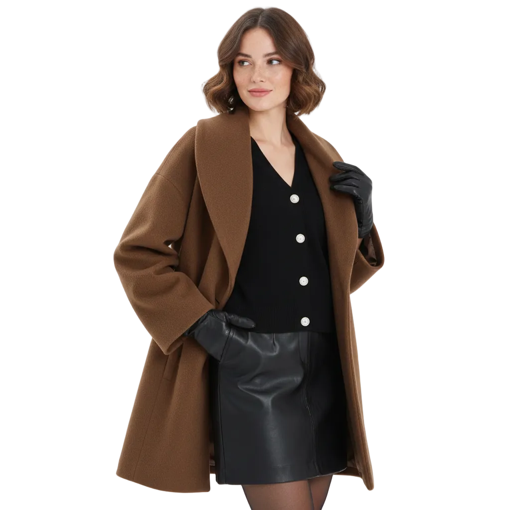 Vicky Abrigo Oversize para Mujer – Abrigo Largo Elegante Casual Chic