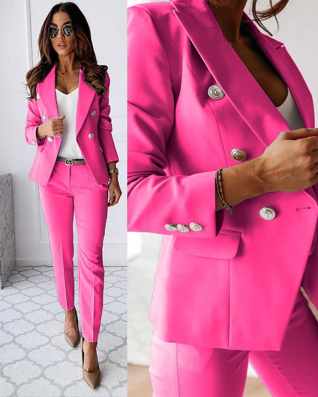 Elena Traje Elegante para Mujer – Blazer Sofisticado y Pantalón Ajustado Formal