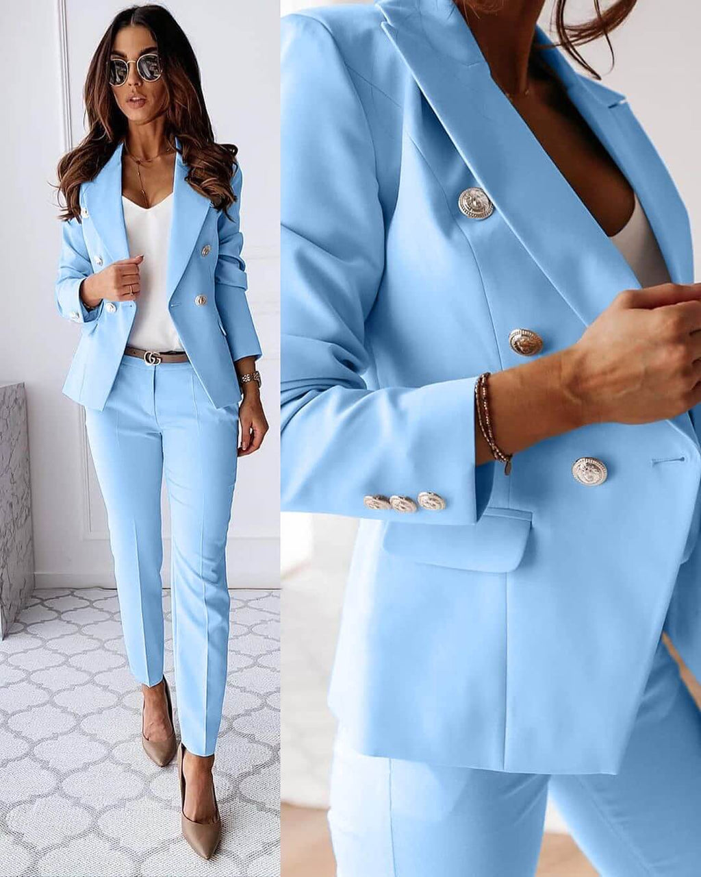 Elena Traje Elegante para Mujer – Blazer Sofisticado y Pantalón Ajustado Formal
