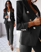 Elena Traje Elegante para Mujer – Blazer Sofisticado y Pantalón Ajustado Formal