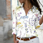 Norina Blusa para Mujer – Camisa Estampada Elegante Casual Chic Moderna