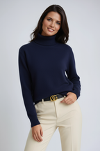 Clarrise Jersey de Cuello Alto para Mujer – Suéter Cálido Elegante Chic