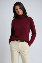 Mave Jersey de Cuello Alto para Mujer – Suéter de Punto Elegante Invierno Chic