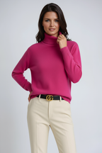 Clarrise Jersey de Cuello Alto para Mujer – Suéter Cálido Elegante Chic