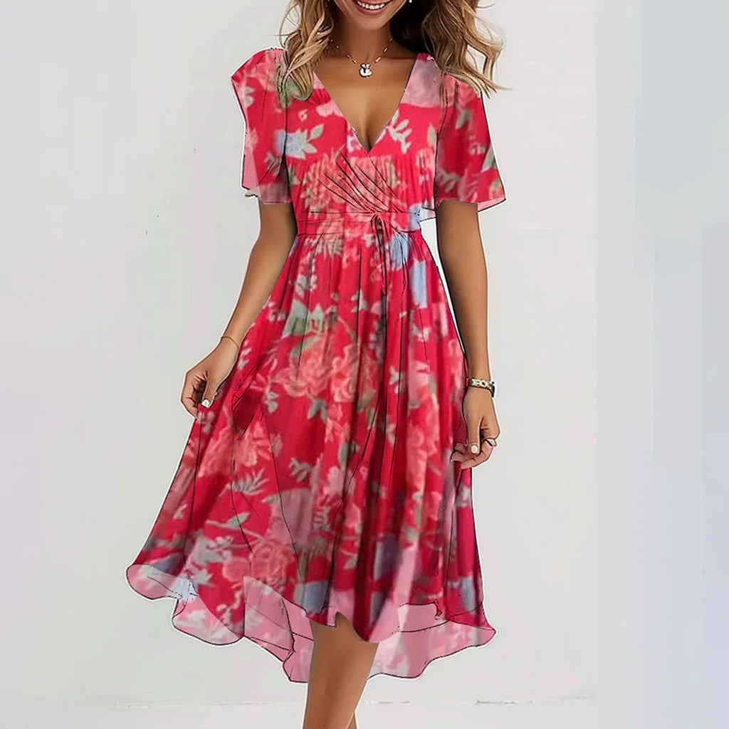 Clara Vestido para Mujer – Vestido Elegante Casual Chic Manga Corta