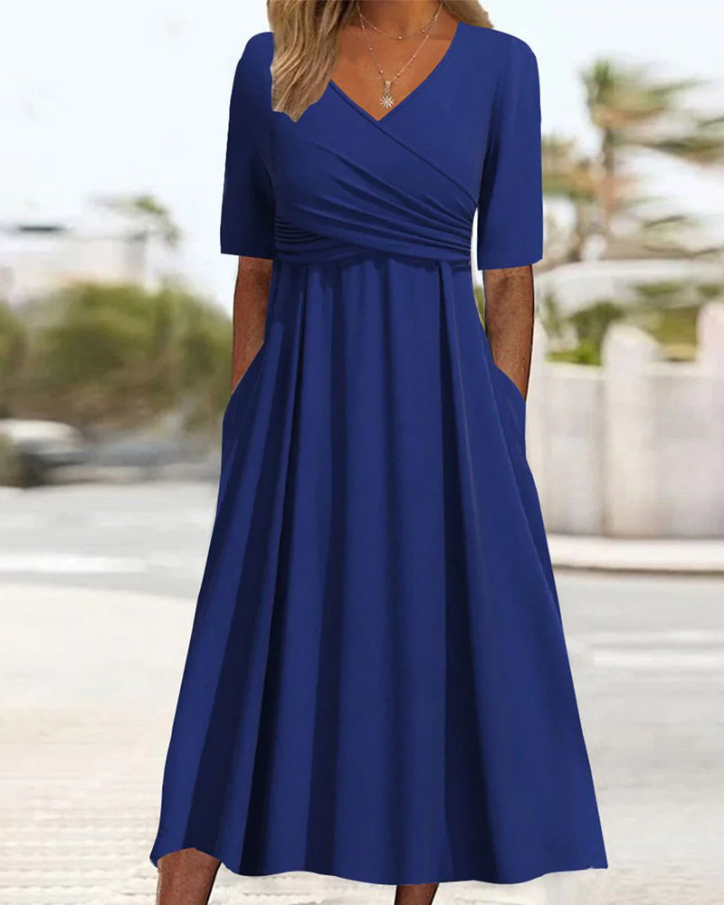 Marley Vestido Midi para Mujer – Vestido Cruzado Elegante Casual Chic