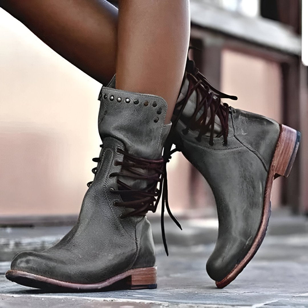 Alessia Botines de Cuero para Mujer – Botas Elegantes Casual Chic Premium