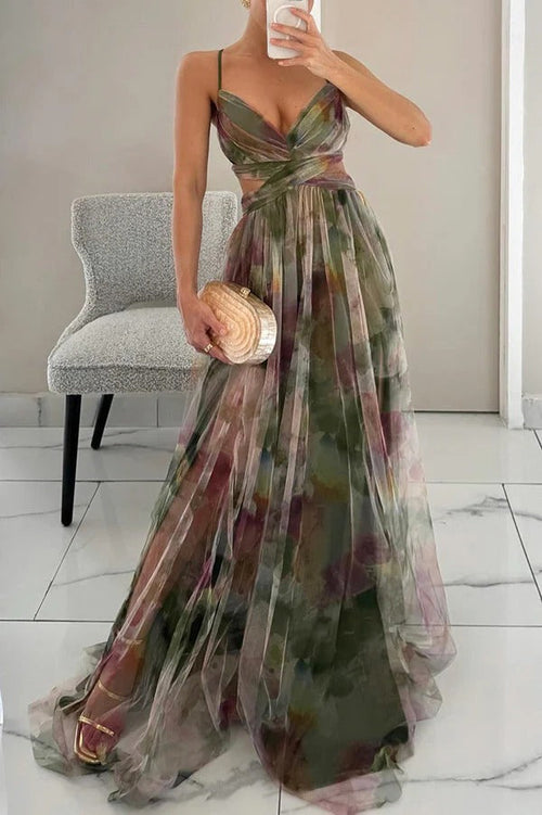 Bella Vestido Largo Floral para Mujer – Vestido Veraniego Elegante y Fluido Chic