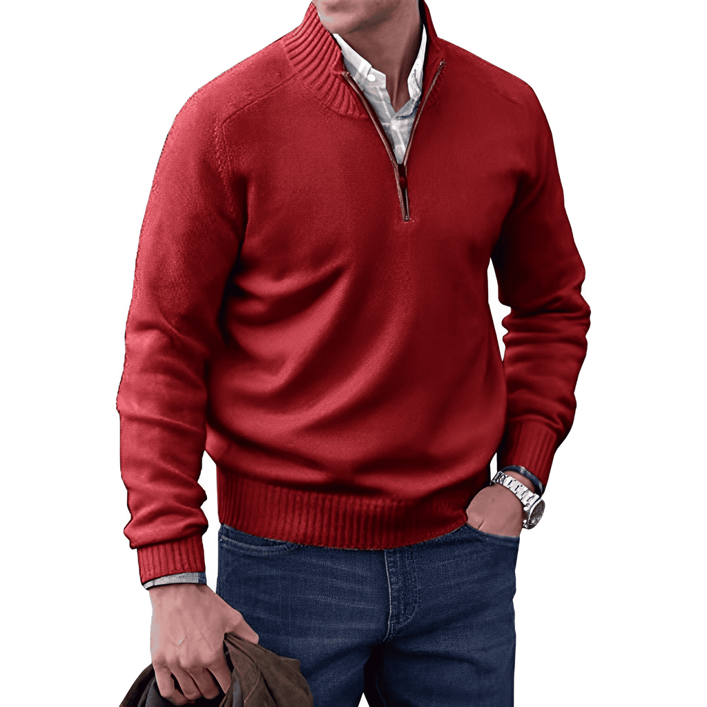 Adrian Jersey con Cremallera para Hombre – Suéter Elegante Cachemira Chic
