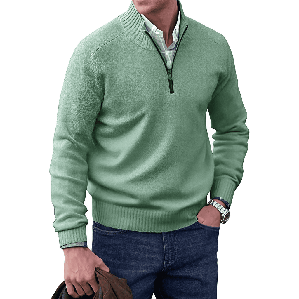 Adrian Jersey con Cremallera para Hombre – Suéter Elegante Cachemira Chic