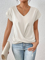 Yasmine Top para Mujer – Blusa Elegante Escote V Casual Chic Moderna