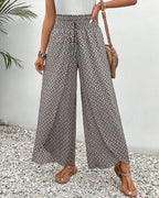 Sophia Pantalón Mujer – Pantalón Palazzo de Talle Alto con Pierna Ancha Elegante