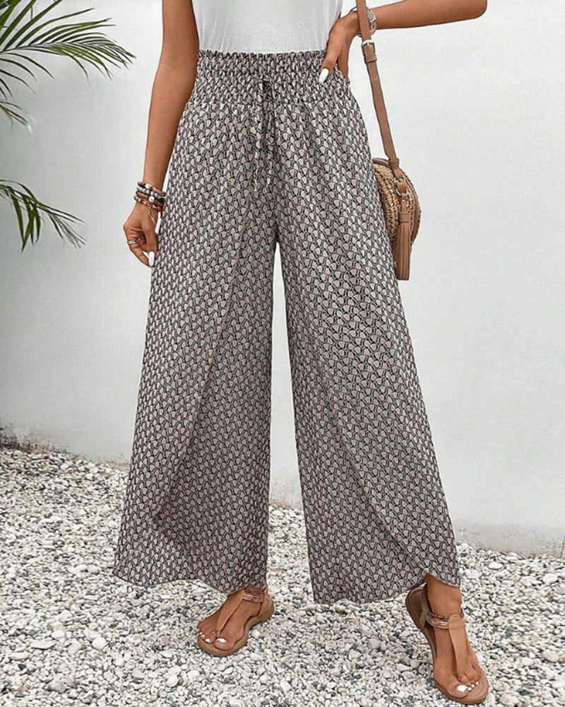 Sophia Pantalón Mujer – Pantalón Palazzo de Talle Alto con Pierna Ancha Elegante