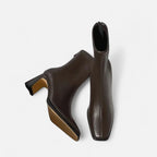 Madison Botines para Mujer – Botas Vintage Punta Cuadrada Invierno Chic