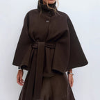 Charlotte Abrigo Capa para Mujer – Abrigo Elegante de Invierno con Cinturón