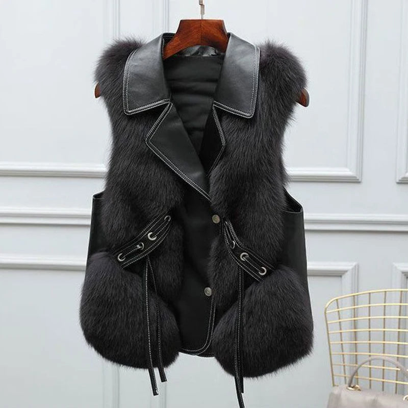 Dilara Chaleco de Pelo Sintético para Mujer – Chaleco Elegante Oversize Chic
