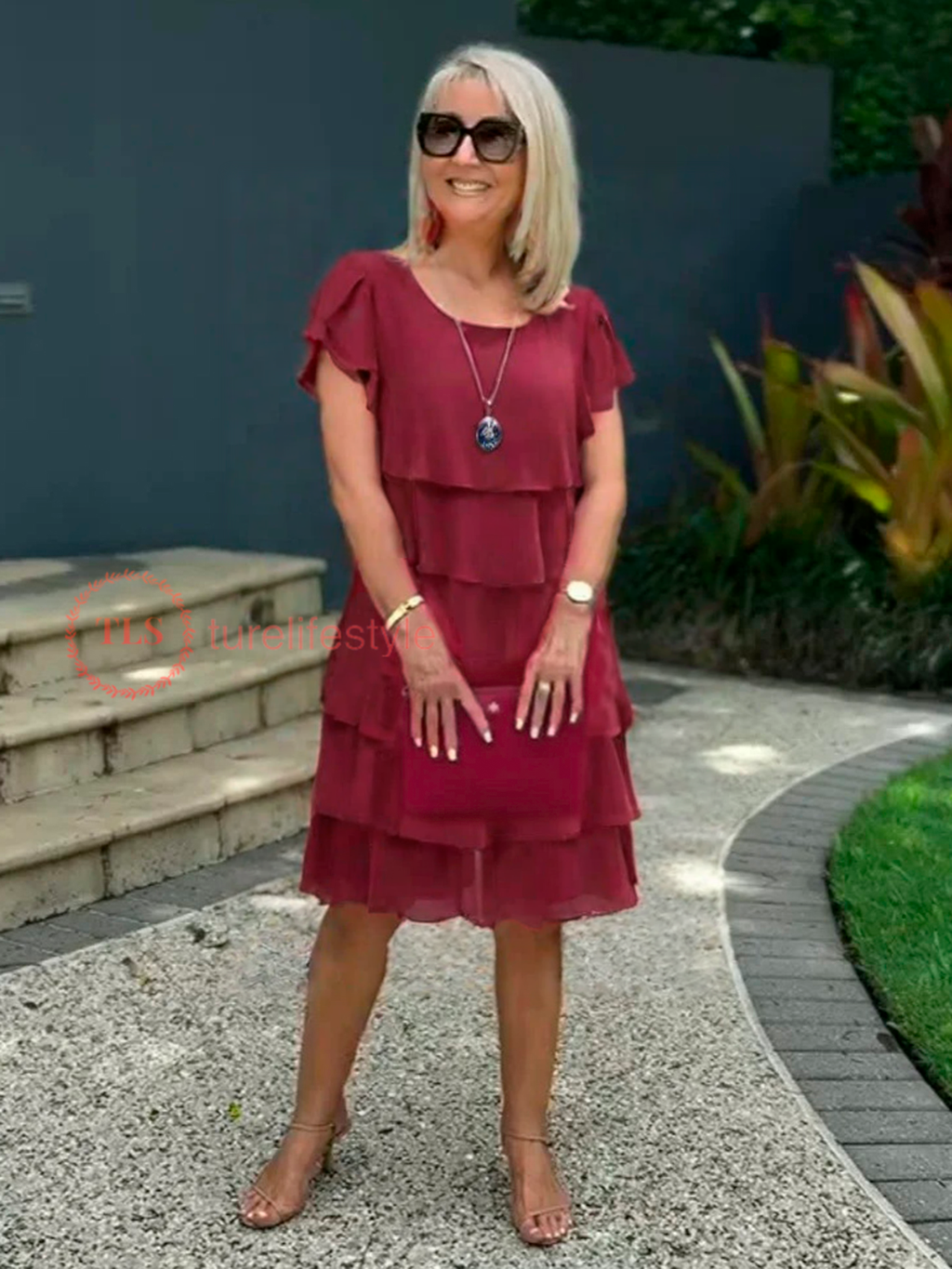 Giselle Vestido Midi de Chifón para Mujer – Vestido Elegante Asimétrico Chic
