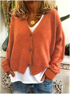 Rowyn Cárdigan para Mujer – Jersey Punto Escote V Elegante Casual Chic