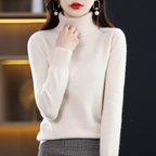 Emma Jersey de Cuello Alto para Mujer – 100% Cachemir Premium Elegante y Suave