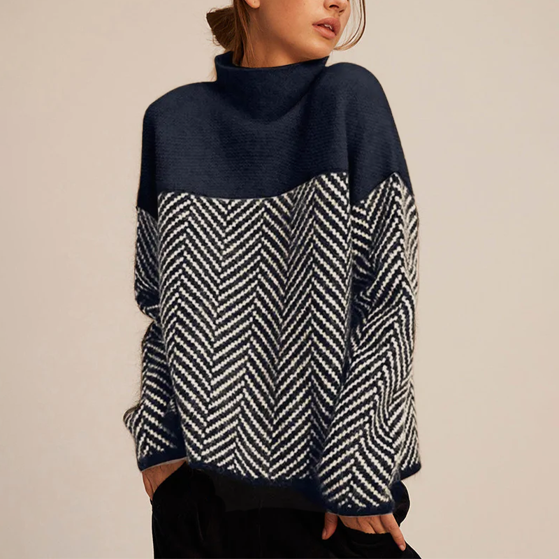 Arla Jersey de Cuello Alto para Mujer – Suéter de Cachemir Oversize Elegante