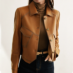 Anita Chaqueta de Cuero para Mujer – Blazer Elegante de Piel Premium Chic