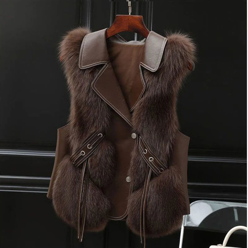 Dilara Chaleco de Pelo Sintético para Mujer – Chaleco Elegante Oversize Chic