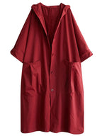 Camila Trench para Mujer – Abrigo Largo Elegante con Capucha para Días Lluviosos