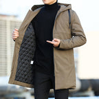 Lucas Chaqueta de Invierno para Hombre – Abrigo Largo Impermeable con Capucha Ajustable